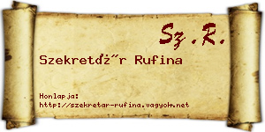 Szekretár Rufina névjegykártya